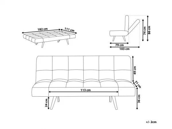 Sofa Bed, INGARO, navy blue