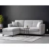 Chaise longue com cama TIAGO reversível 3 lugares cinza claro