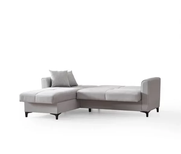 Chaise longue com cama TIAGO reversível 3 lugares cinza claro