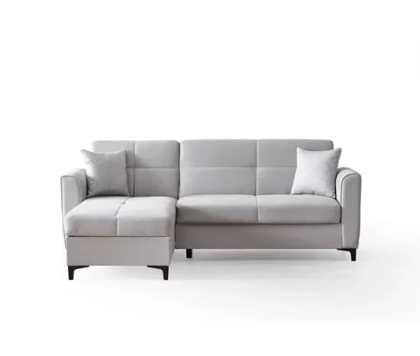 Chaise longue com cama TIAGO reversível 3 lugares cinza claro