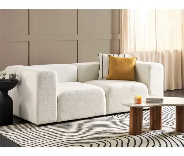 Sofá modular 2 lugares em bouclé branco FALSTERBO