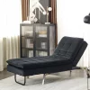 Velvet Chaise Lounge LOIRET Black DEF