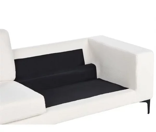 Sofá de 3 lugares em bouclé branco VADSTENA