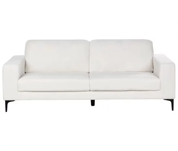 Sofá de 3 lugares em bouclé branco VADSTENA