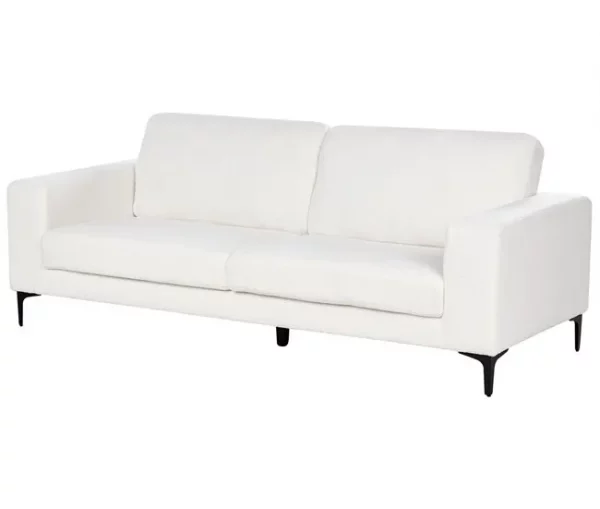 Sofá de 3 lugares em bouclé branco VADSTENA