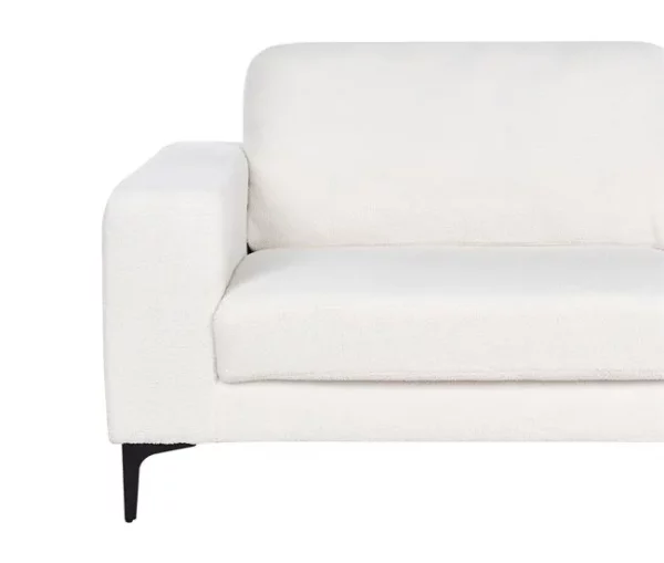 Sofá de 3 lugares em bouclé branco VADSTENA