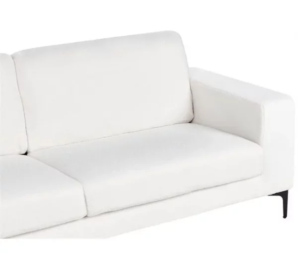 Sofá de 3 lugares em bouclé branco VADSTENA