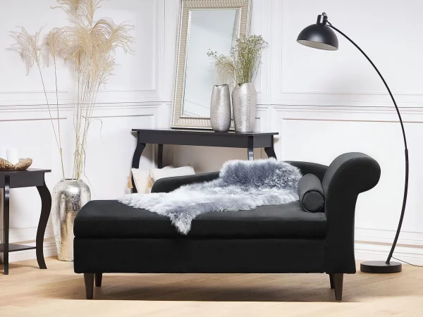 Chaiselongue LUIRO schwarz rechtsseitig CH
