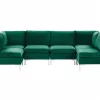 Sofa U-Form EVJA Samtstoff grün CH