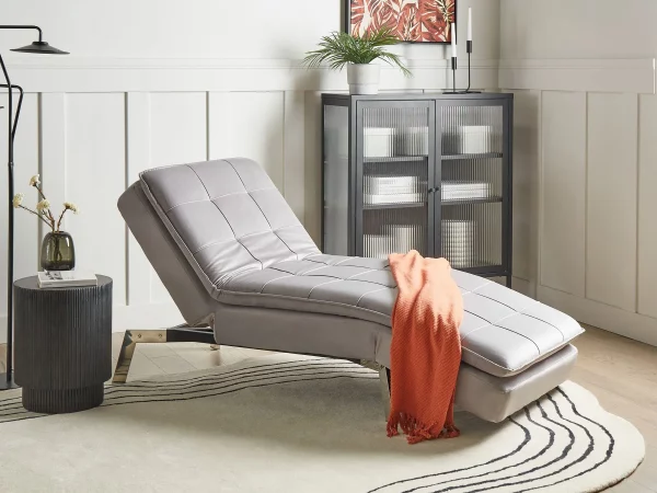 Chaiselongue LOIRET hellgrau verstellbar CH