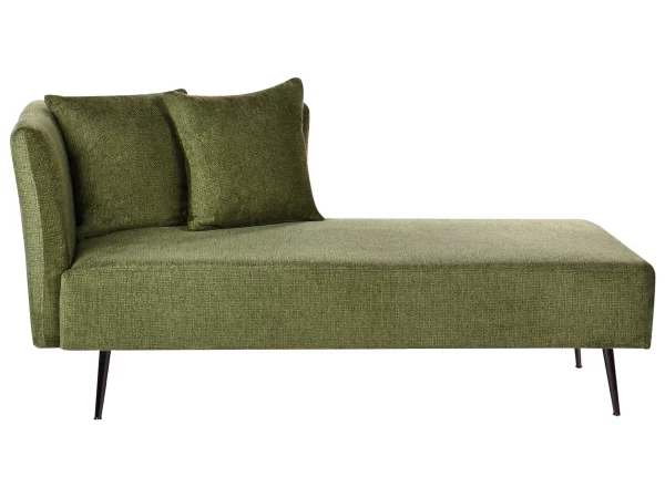 Chaise longue, RIOM, green, fabric, left DEF