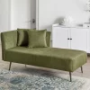 Chaise longue, RIOM, green, fabric, left DEF