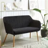 Sofa TABY Samtstoff schwarz CH
