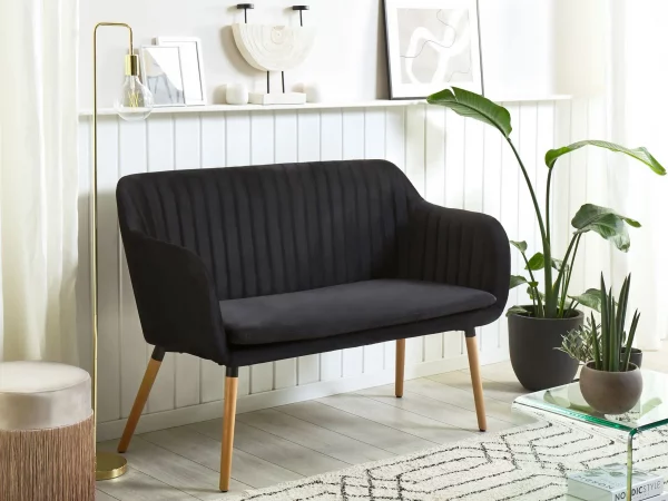 Sofa TABY Samtstoff schwarz CH