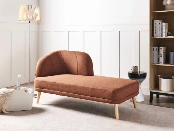 Chaise lounge TANLAY, golden brown, fabric, left DEF