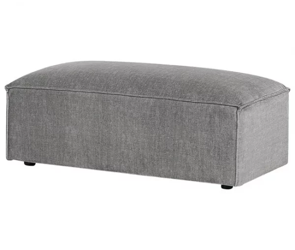 Sofá modular 2 lugares com repousa-pés em tecido cinzento HELLNAR