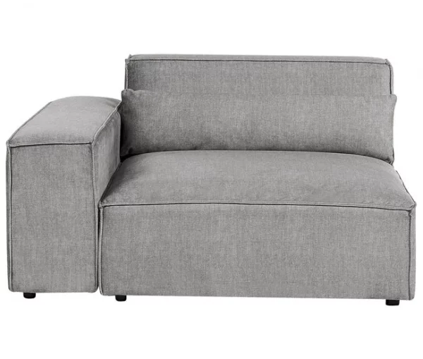 Sofá modular 2 lugares com repousa-pés em tecido cinzento HELLNAR