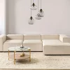 Left 4 Seater Fabric Corner Sofa ARDAL, beige