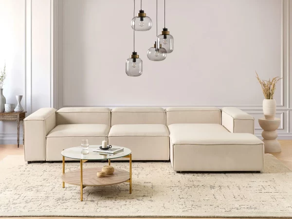 Left 4 Seater Fabric Corner Sofa ARDAL, beige