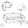 Schlafsofa ABERDEEN Kunstleder Weiss Ottomane L/R CH