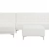 Schlafsofa ABERDEEN Kunstleder Weiss Ottomane L/R CH