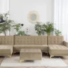 Sofa ABERDEEN U-förmig Samt Sandbeige Ottom. CH