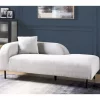 Chaise-longue à esquerda em tecido cinzento claro LE CRAU