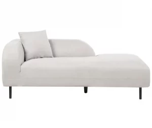 Chaise-longue à esquerda em tecido cinzento claro LE CRAU