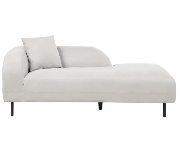 Chaise-longue à esquerda em tecido cinzento claro LE CRAU