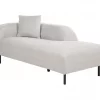 Chaise-longue à esquerda em tecido cinzento claro LE CRAU