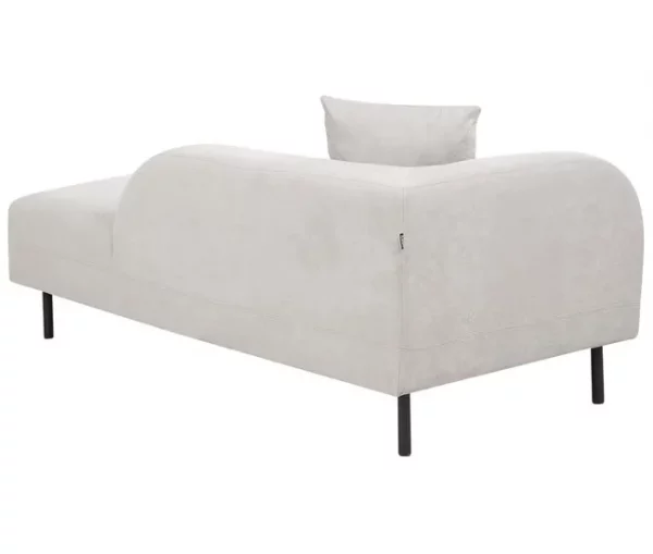 Chaise-longue à esquerda em tecido cinzento claro LE CRAU