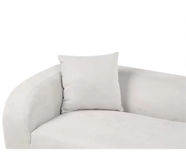 Chaise-longue à esquerda em tecido cinzento claro LE CRAU