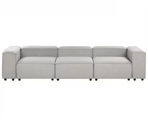 Sofá modular de 3 lugares em tecido cinzento claro ARDAL