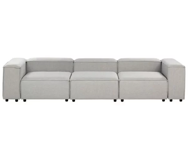 Sofá modular de 3 lugares em tecido cinzento claro ARDAL