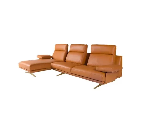 Sofá chaise longue esquerdo em pele 6226