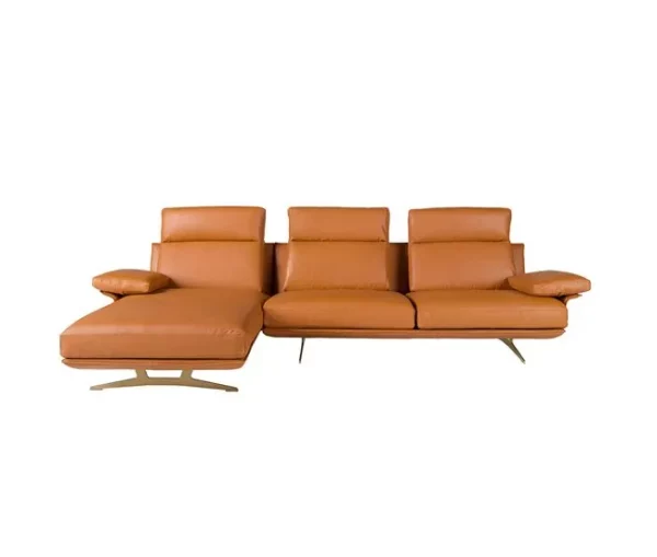 Sofá chaise longue esquerdo em pele 6226