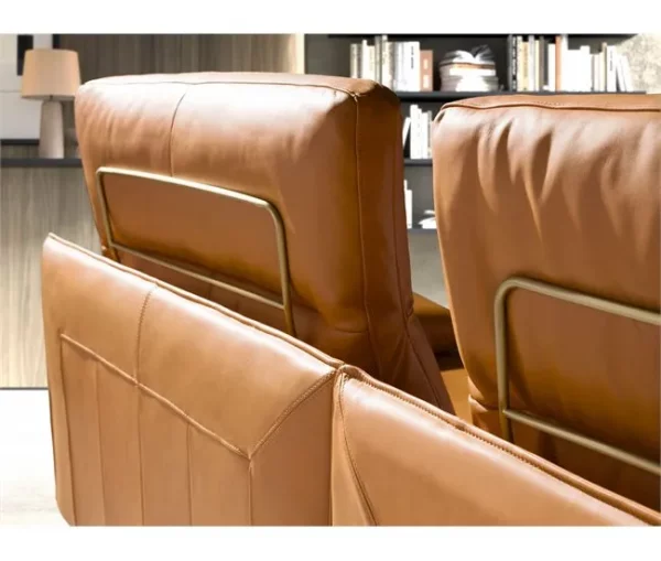 Sofá chaise longue esquerdo em pele 6226