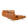 Sofá chaise longue esquerdo em pele 6226