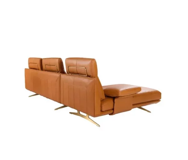 Sofá chaise longue esquerdo em pele 6226