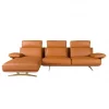 Sofá chaise longue esquerdo em pele 6226