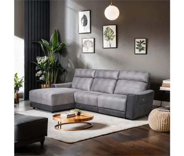 Chaise longue relax elétrico 2 lugares MOON lado esquerdo cinza