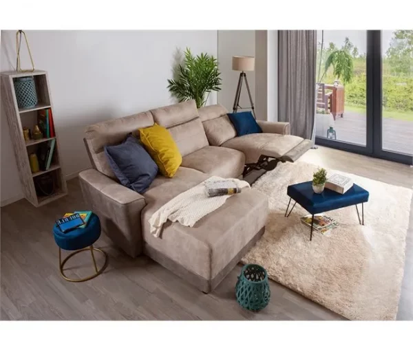 Chaise longue relax elétrico 2 lugares MOON lado esquerdo cinza