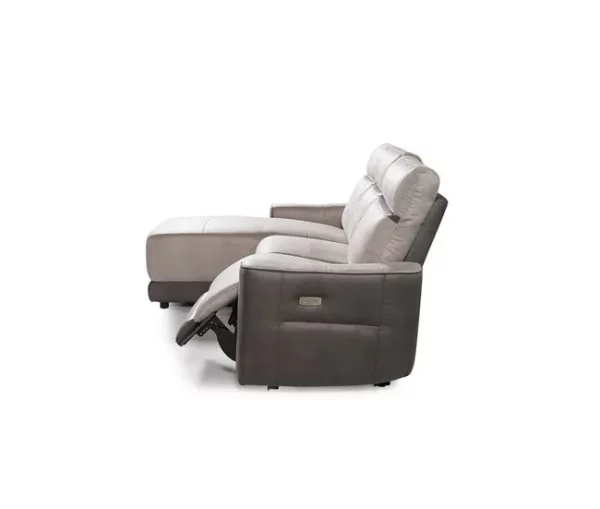 Chaise longue relax elétrico 2 lugares MOON lado esquerdo cinza