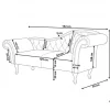 Chaise-longue à direita em veludo cinzento LATTES II