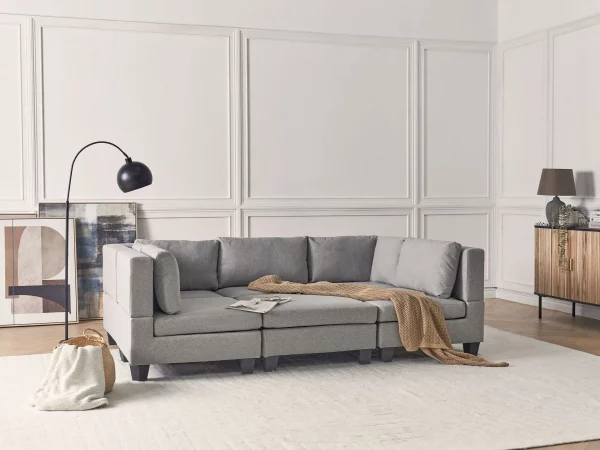5-Seater Modular Sofa Ottoman UNSTAD Light Grey DEF