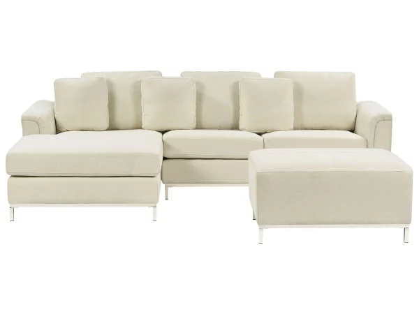 Sofa Ecksofa OSLO R aus Stoff beige CH.