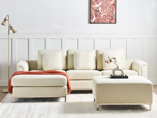 Sofa Ecksofa OSLO R aus Stoff beige CH.