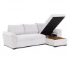 Sofá Cama para Sala de Estar Sala de Jantar Chaise Longue Luis Estilo Contemporâneo em Bege com Baú 248 cm