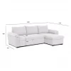 Sofá Cama para Sala de Estar Sala de Jantar Chaise Longue Luis Estilo Contemporâneo em Bege com Baú 248 cm