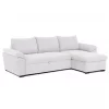 Sofá Cama para Sala de Estar Sala de Jantar Chaise Longue Luis Estilo Contemporâneo em Bege com Baú 248 cm